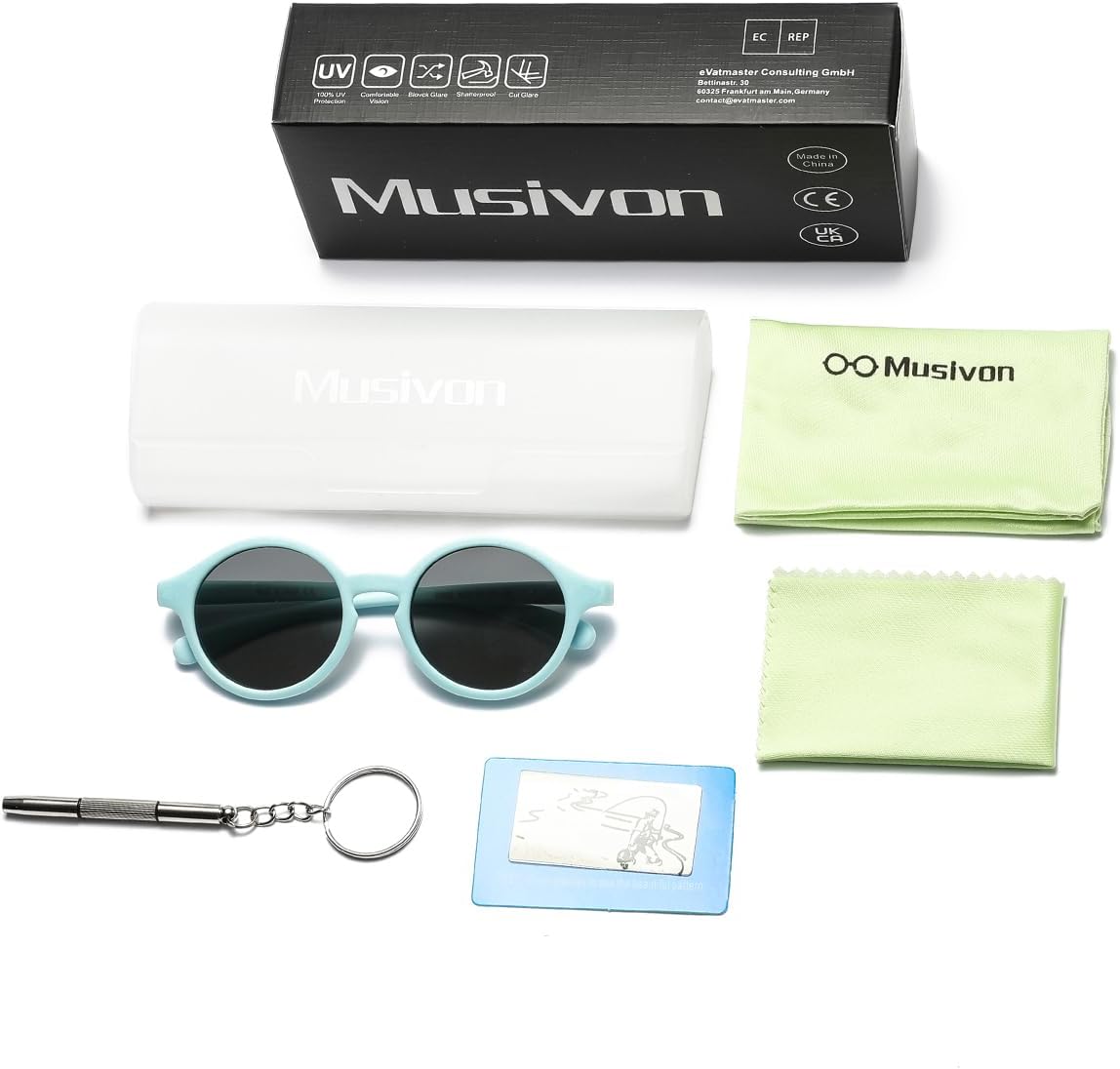 Thumbnail 4 de Musivon Baby-Sonnenbrille 0–2,5 Jahre mit polarisierten UV400-Linsen und flexiblem TPEE-Rahmen