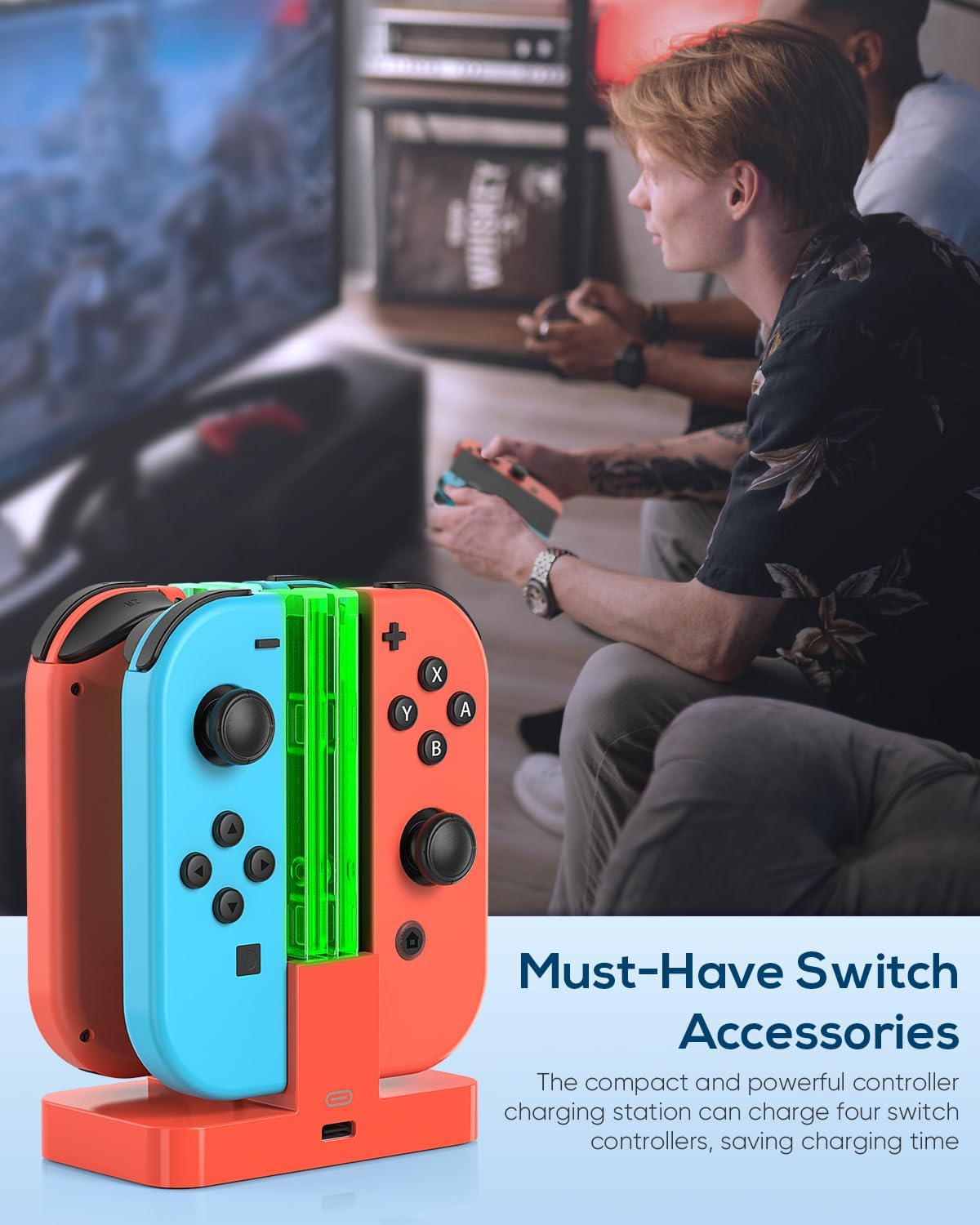 Thumbnail 6 de FYOUNG Switch Joy-Con Charger with LED Bar for Nintendo Switch/OLED