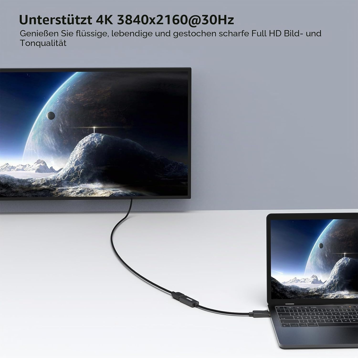 Thumbnail 4 de BENFEI 4K DisplayPort auf HDMI Adapter – 2er-Set, unidirektional von DP zu HDMI