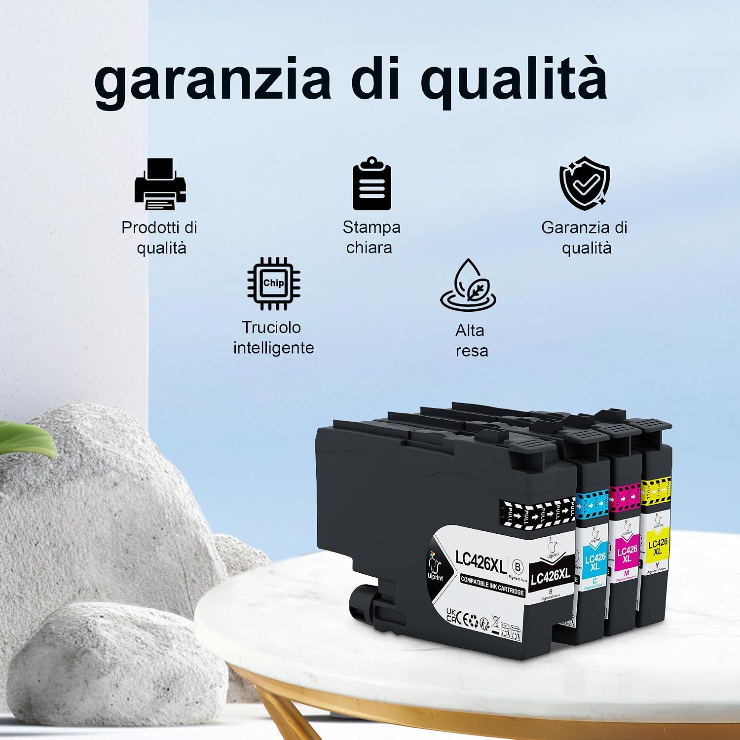 Detalle de Uiprint LC426XL LC 426XL: Cartucce d'inchiostro compatibili per Brother MFC-J4335DW/J4340DW/J4535DW/J4540DW – 4 pezzi (nero/ciano/magenta/giallo)