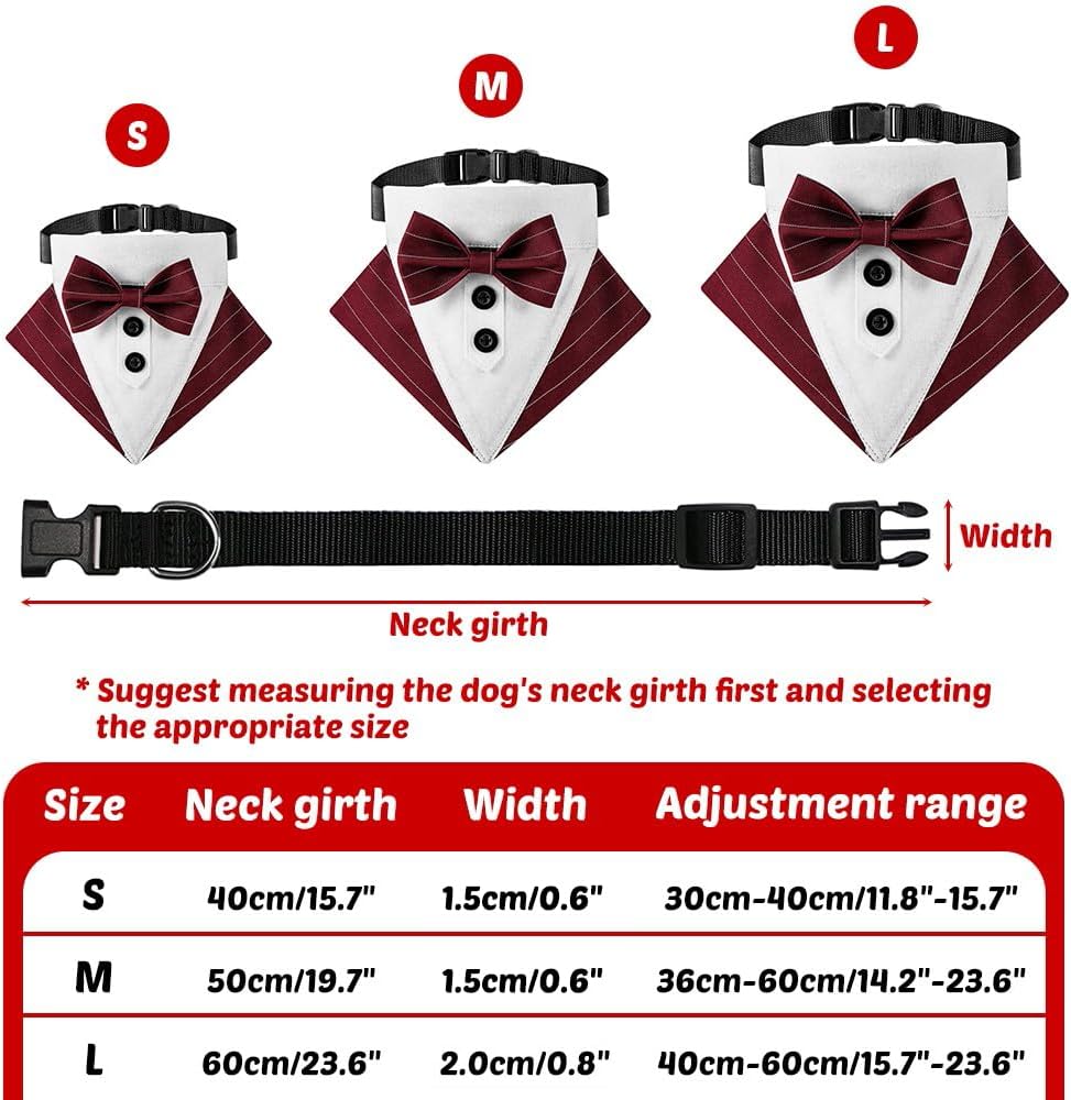 Detalle de Dog Tuxedo Collar: Adjustable Bow Tie Collars for Small to Large Dogs