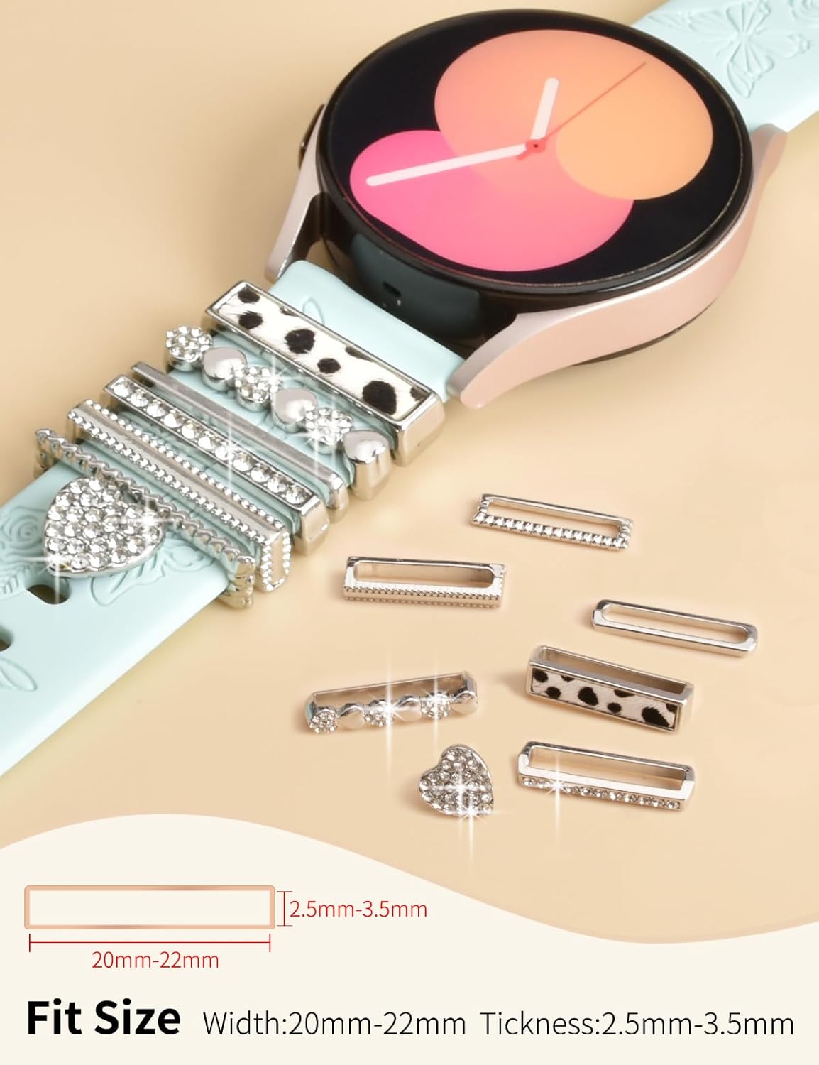 Thumbnail 4 de Vozehui Engraved Strap for Samsung Galaxy Watch Series (40mm/44mm) – Flower Design Soft Silicone 20mm