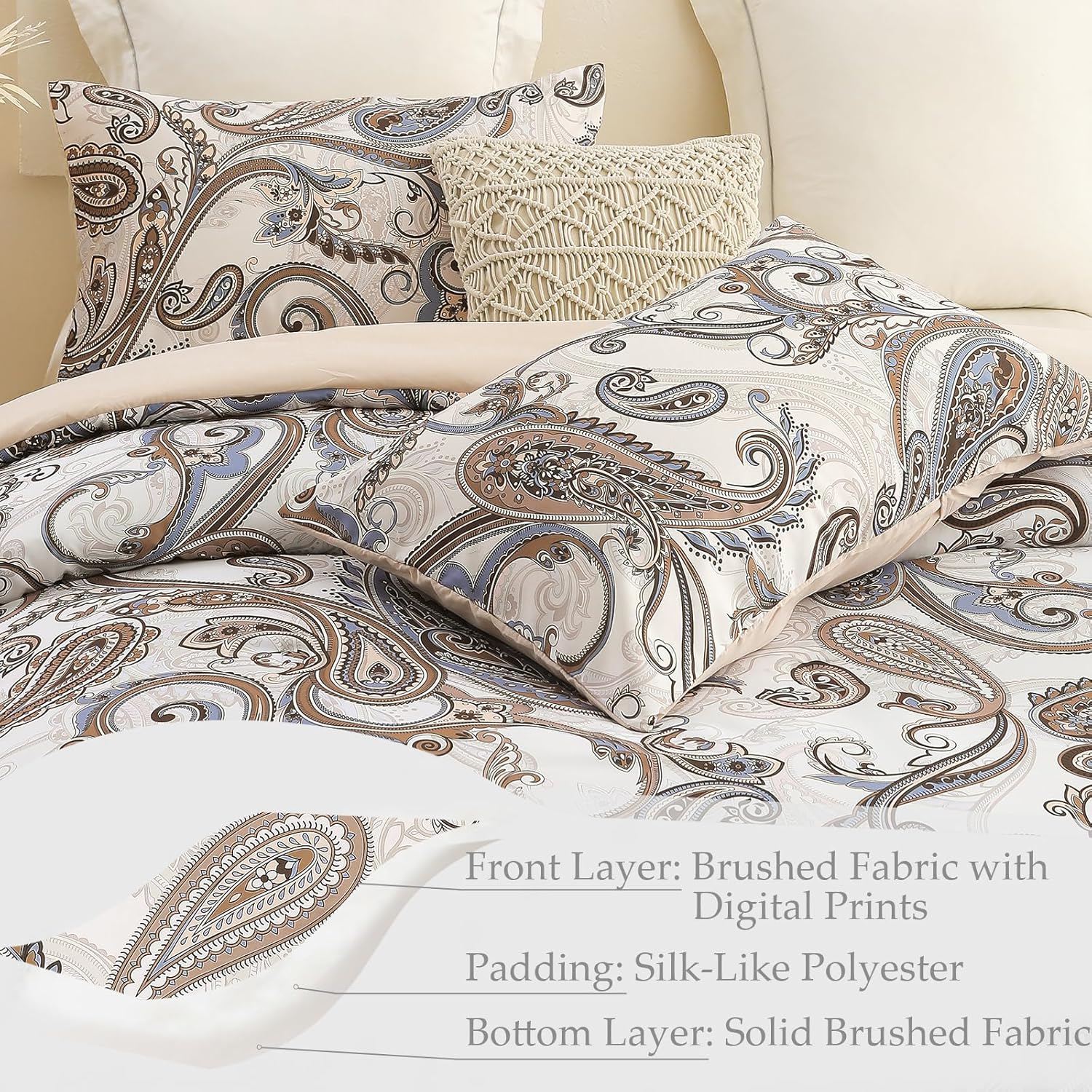 Thumbnail 6 de Whale Flotilla Coverless King Duvet Set with Patchwork Floral Printed Breathable Comforter