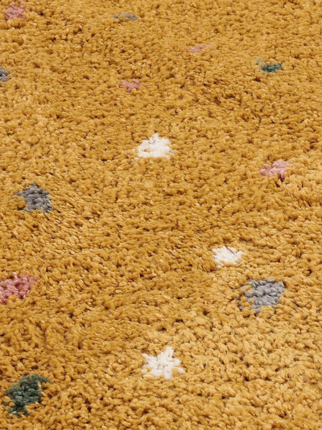 Detalle de RugVista Confetti Kids Rug, 140 x 200 cm, Yellow, Medium Pile