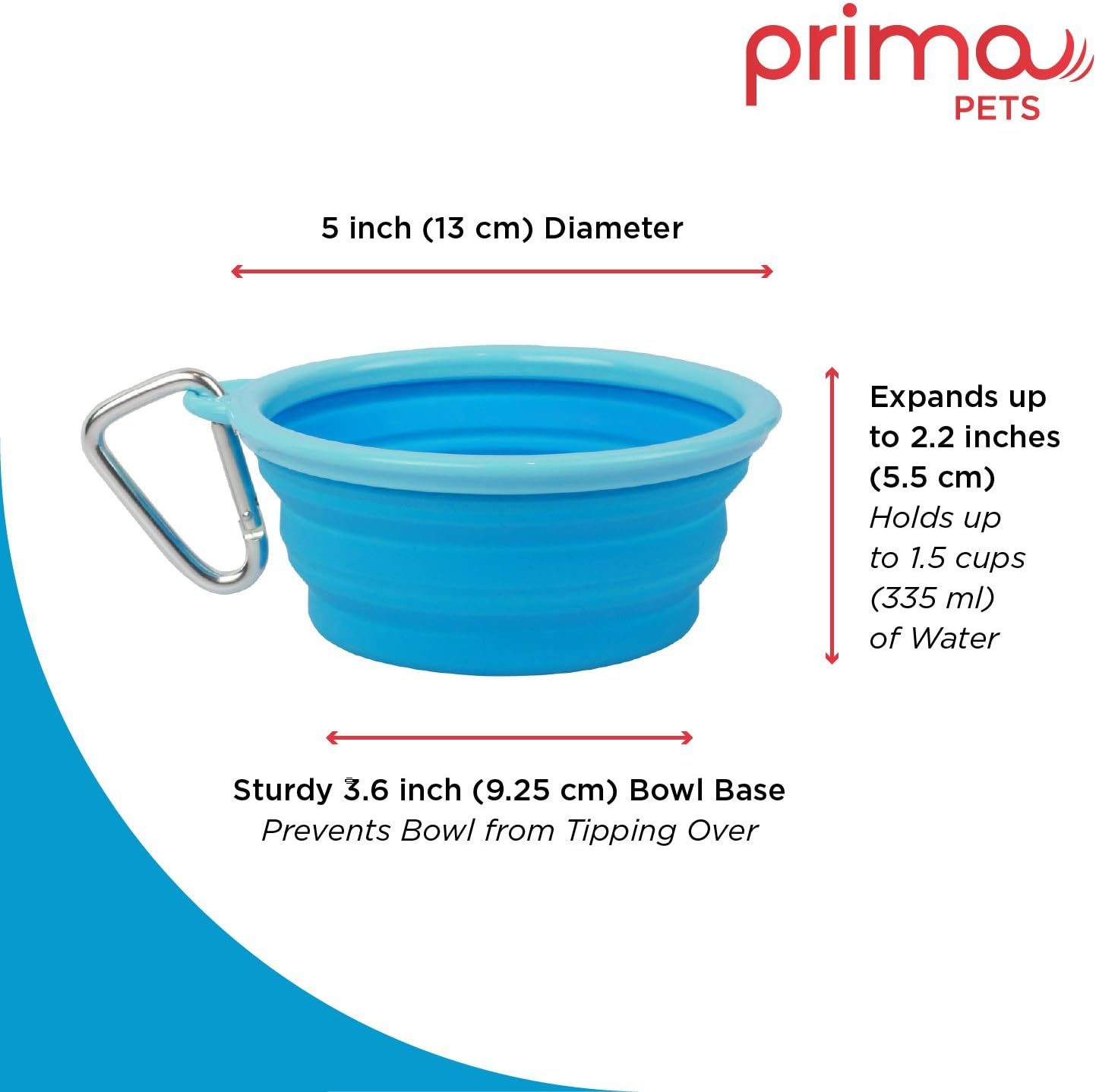 Detalle 2 de Prima Pet Silicone Travel Bowl 1.5-Cup