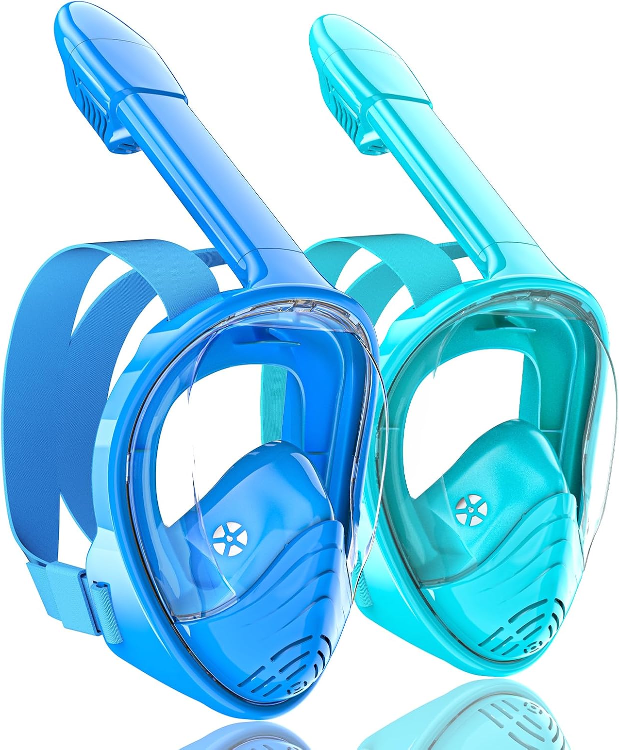 Detalle de QingSong Kids Full Face Snorkel Mask Set with Camera Mount and 180° Panoramic View