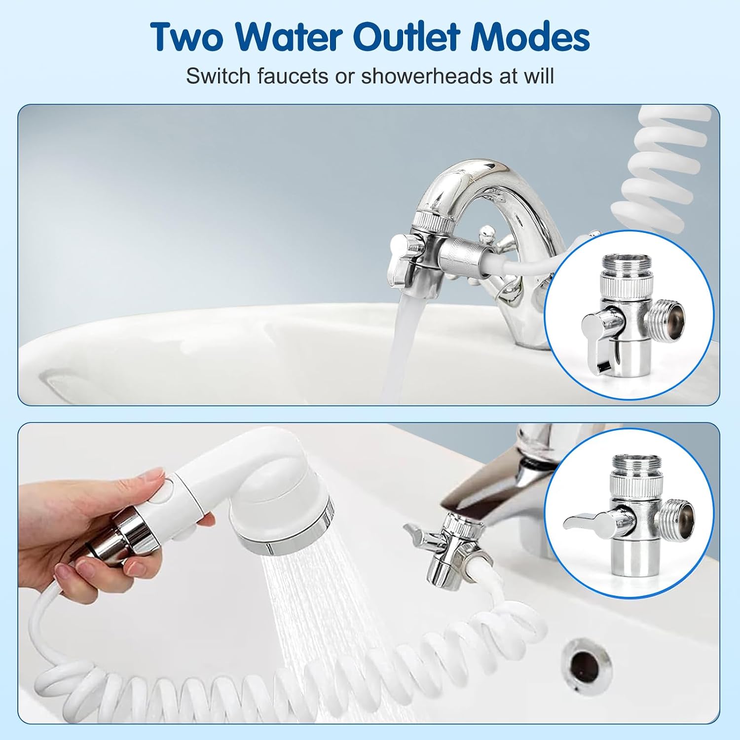 Thumbnail 3 de Doccetta per Lavandino Bagno con Tubo Estensibile 3M: set completo per lavaggio, bidet e doccia