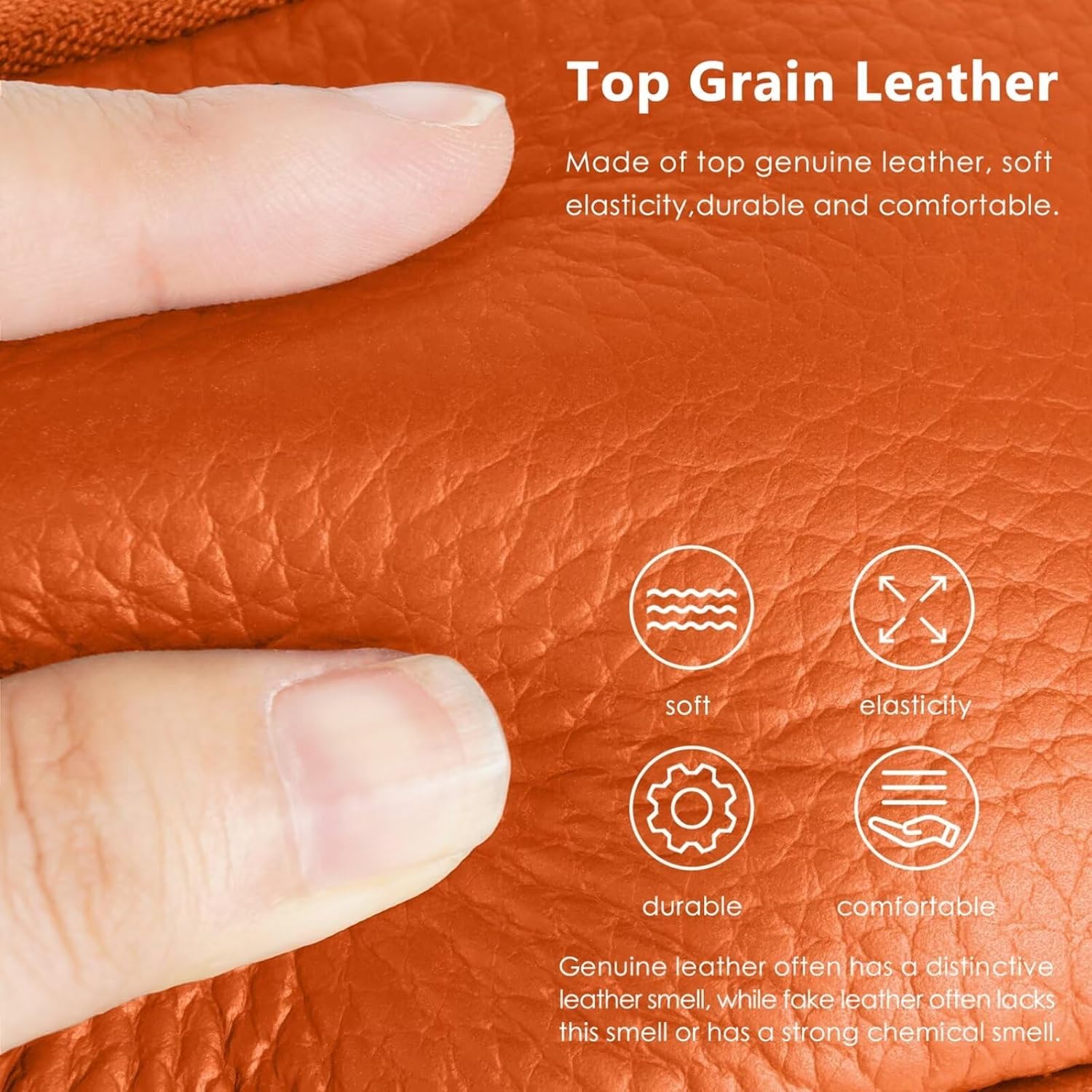 Thumbnail 1 de MAVHVAM Ladies Genuine Leather Small Purse: Compact Orange Double‑Zip Coin Wallet
