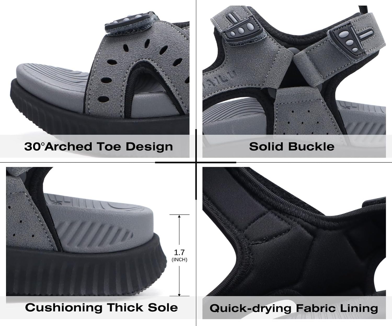 Thumbnail 5 de KuaiLu Herren-Wandersandalen mit orthopädischer Recovery-Dämpfung (Gr. 40–48)