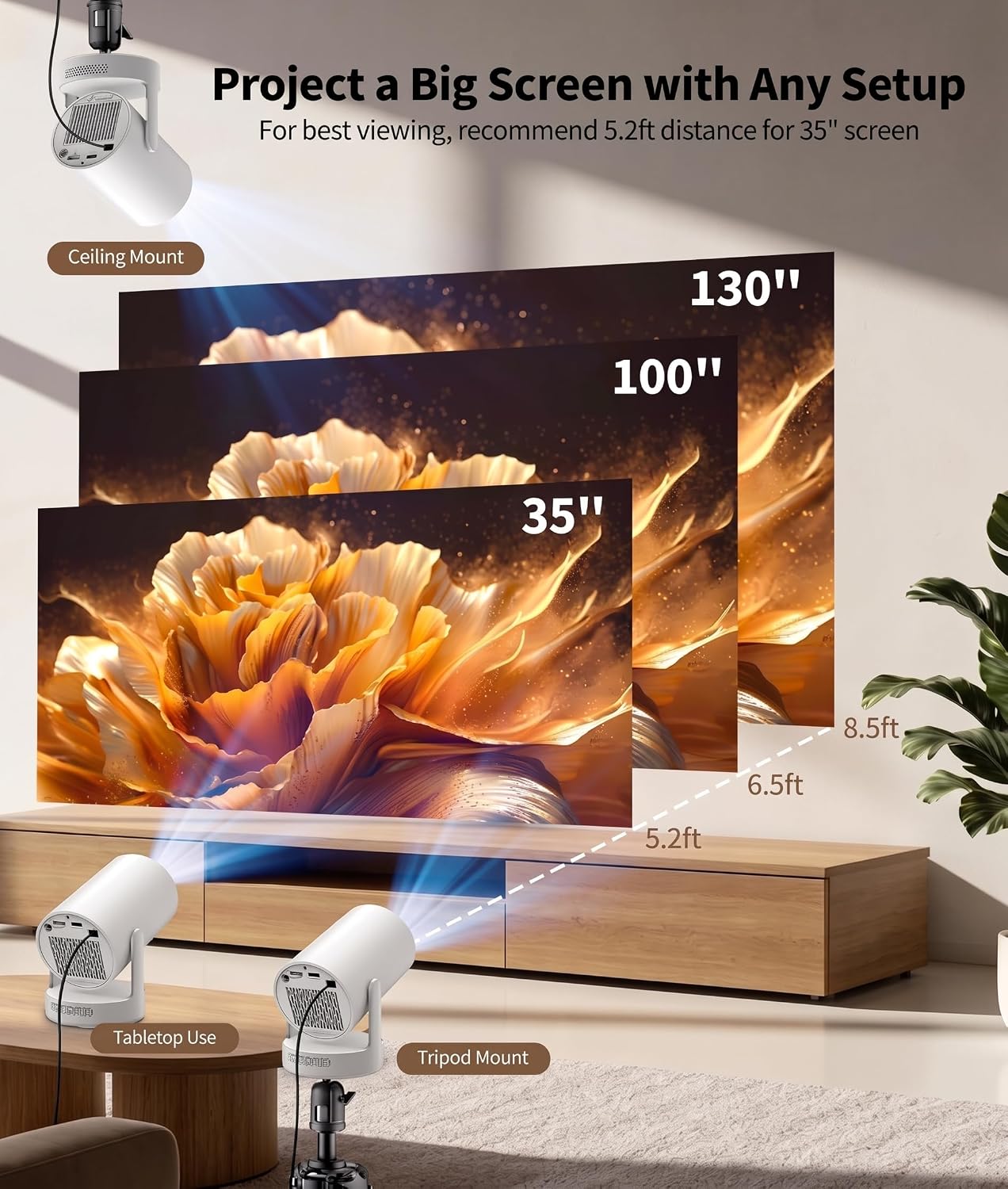 Detalle 1 de HY300Plus Mini Projector