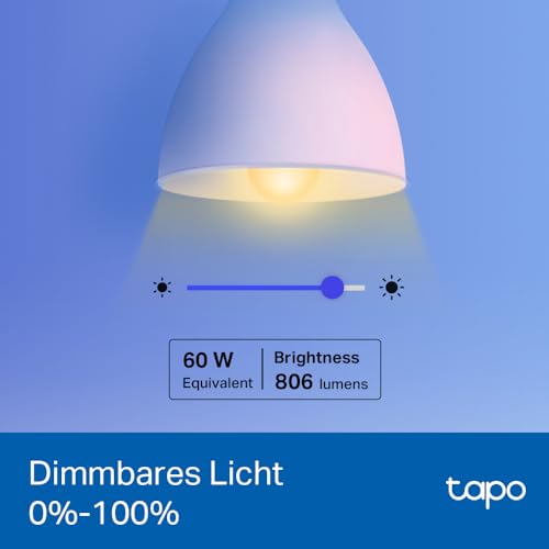 Detalle de Tapo L530E (4-Pack) – Smarte WLAN-Glühbirnen mit E27, farbig dimmbar, kein Hub erforderlich
