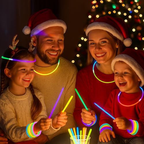 Detalle 2 de UooEA Bastoncini Luminosi Fluo 100 Pezzi – Braccialetti e Connettori per feste notturne, carnevale e regali di compleanno