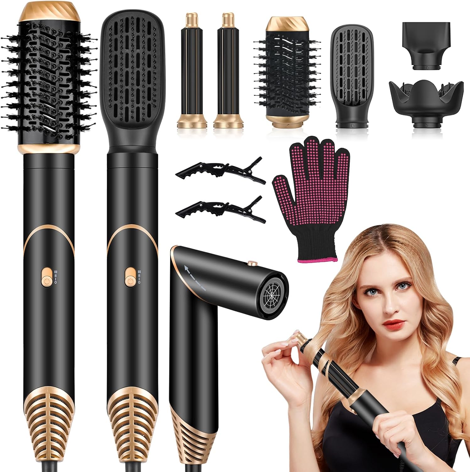 Detalle de OHFAMO Air Styler 6-in-1: föhn, krullen, volume en gladde styling