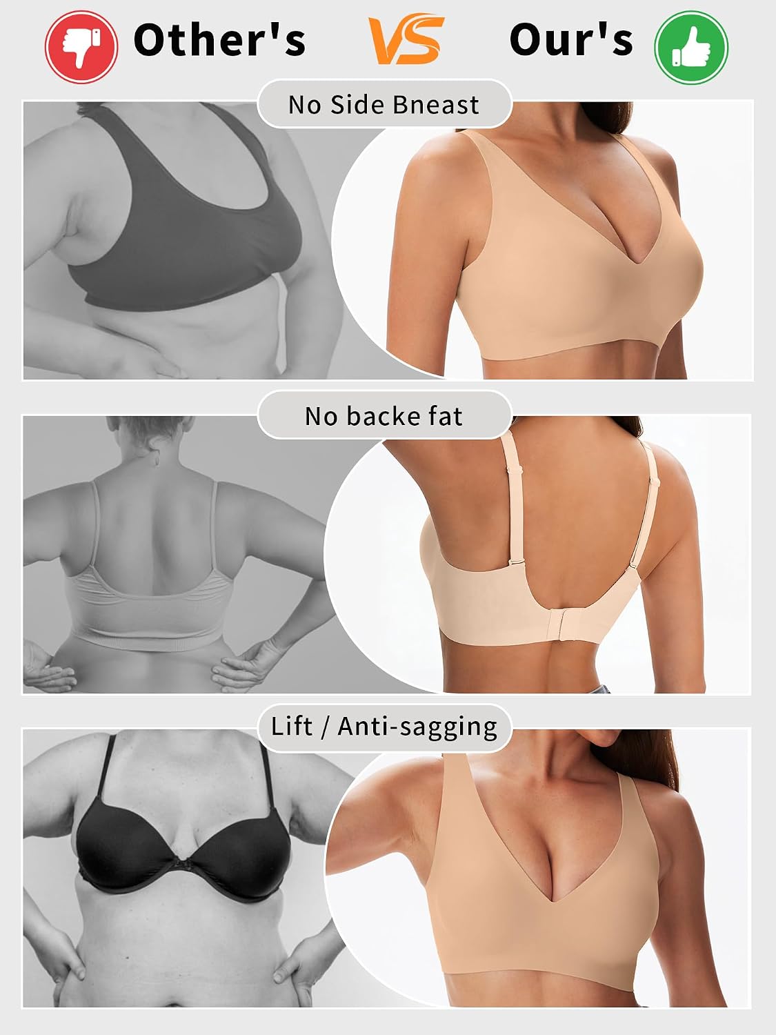 Thumbnail 3 de ViShawtek Jelly Bras for Women: Wireless Gel Bra with W‑Shaped Jelly Support