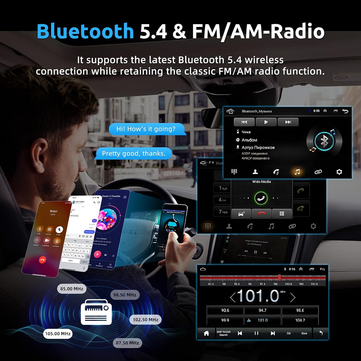 Detalle de ESSGOO True 4+64G Android 15 Car Stereo for Vauxhall/Opel: Wireless CarPlay, Android Auto & 7-inch Display