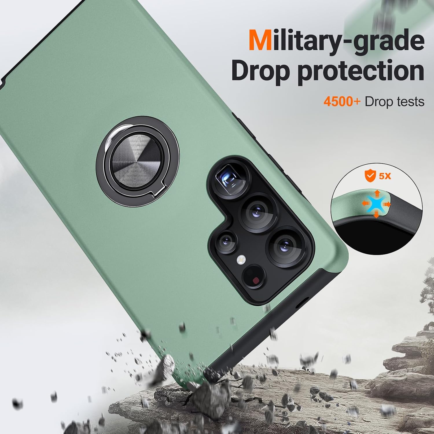 Detalle 2 de AOUIA Galaxy S25 Ultra case 10FT protection