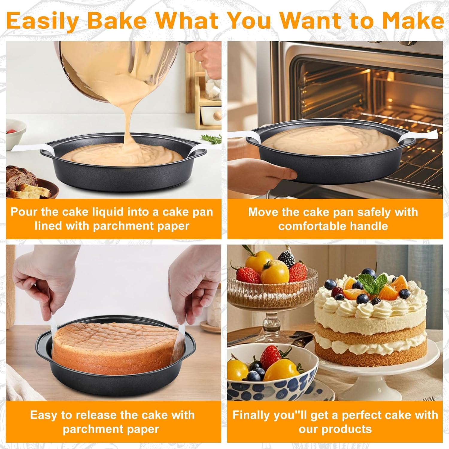 Thumbnail 5 de Gymdin Round Cake Pans, 8-Inch