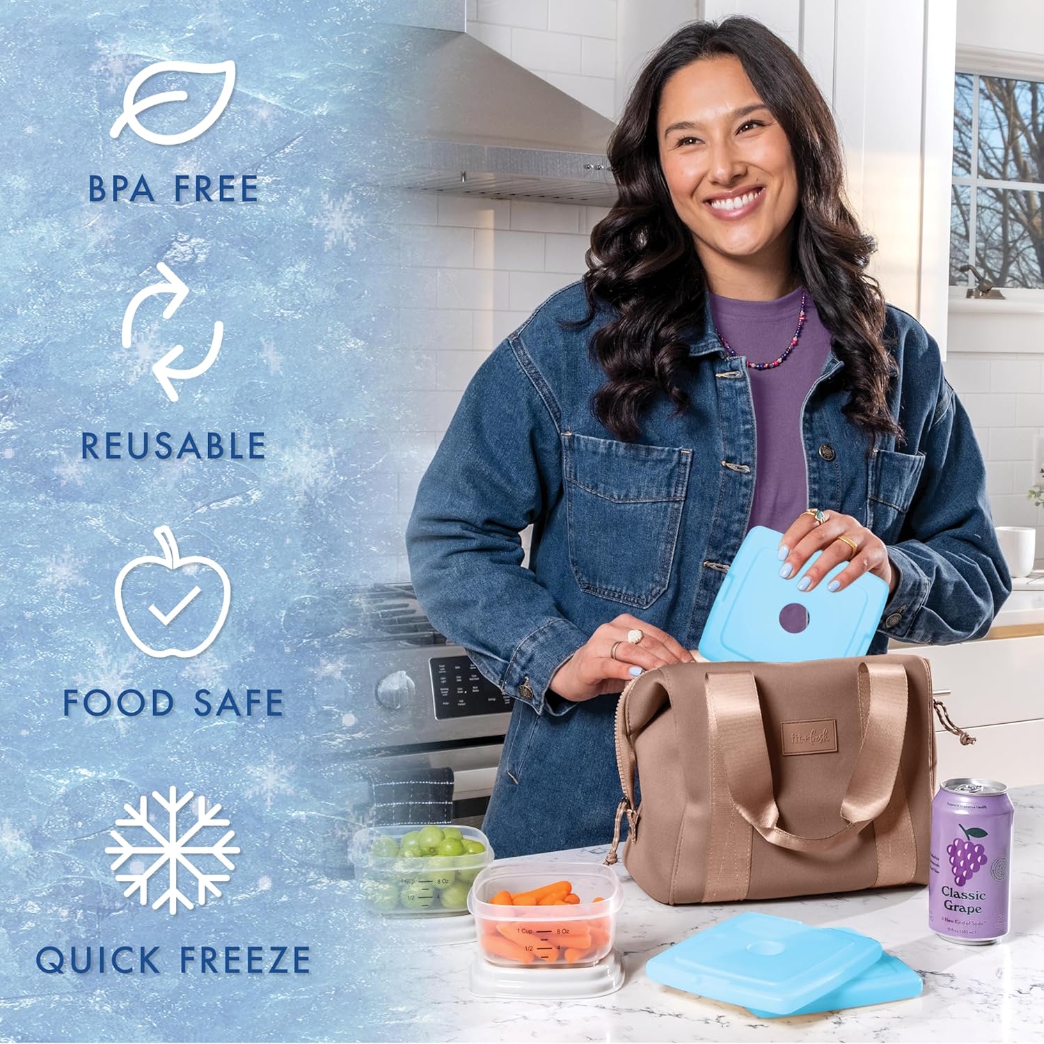 Thumbnail 3 de Cool Coolers by Fit & Fresh Slim Ice Packs (Set of 4) — Quick Freeze Reusable Lunch Cooler Packs