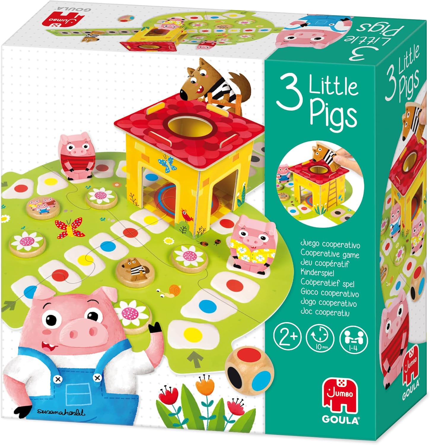 Thumbnail 1 de Goula - 3 Petits Cochons, jeu de société coopératif/compétitif pour 1 à 4 joueurs dès 2 ans