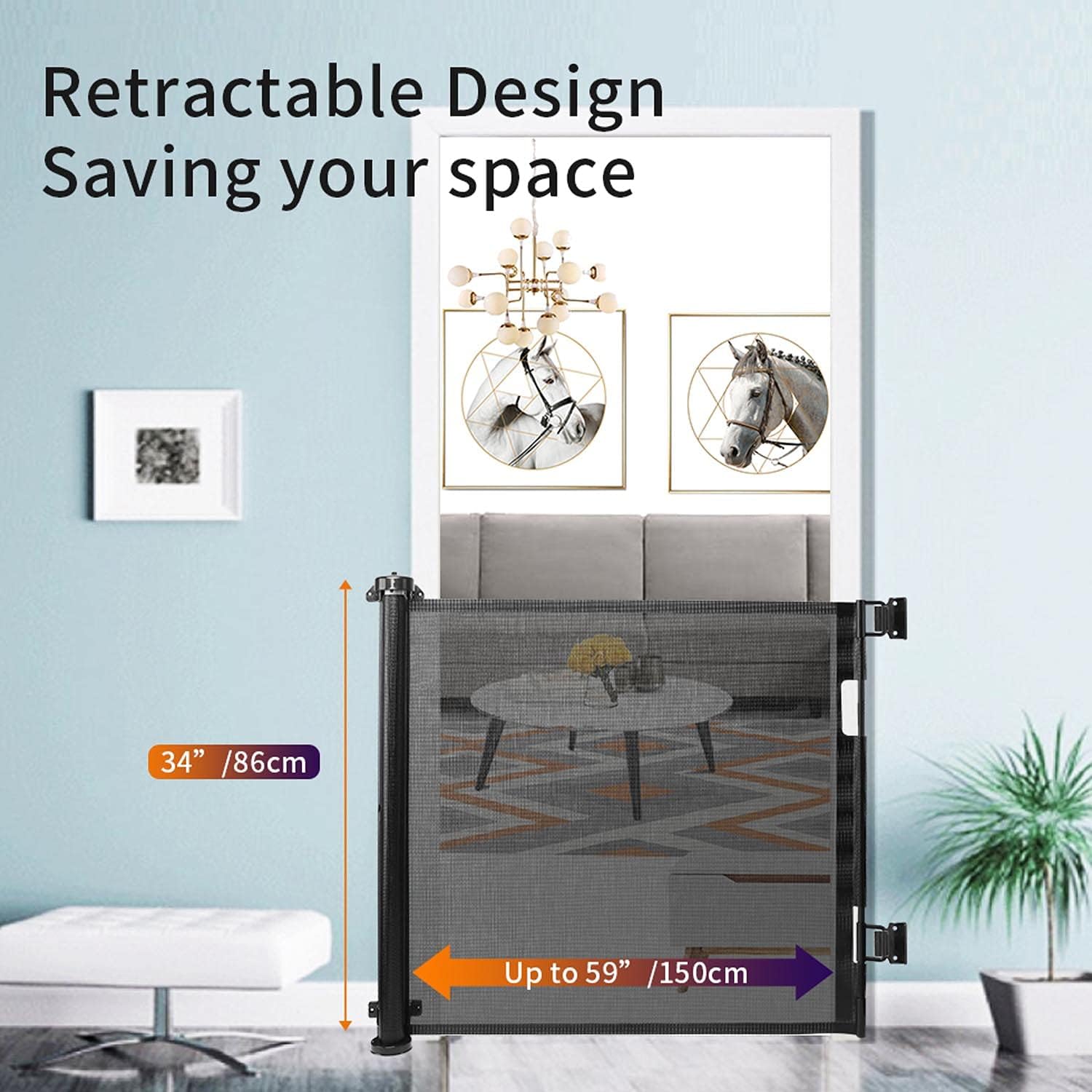Thumbnail 1 de Upgraded Retractable Baby/Pet Gate 150x86 cm 🚪