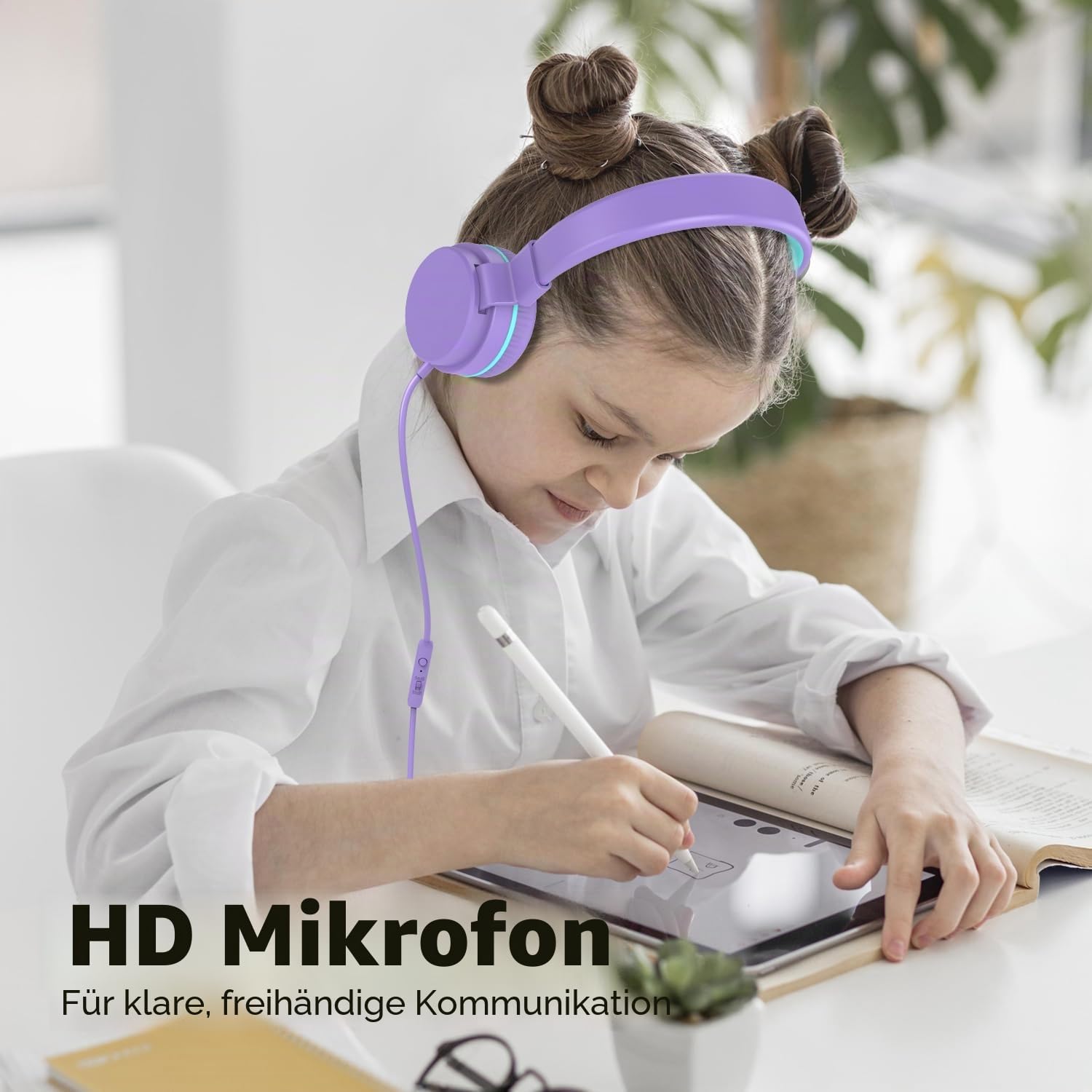 Thumbnail 1 de YOYOTUNE Kinderkopfhörer On-Ear – kabelgebundene Kopfhörer mit Mikrofon, 3,5 mm, 85/94 dB Lautstärkebegrenzung, faltbar