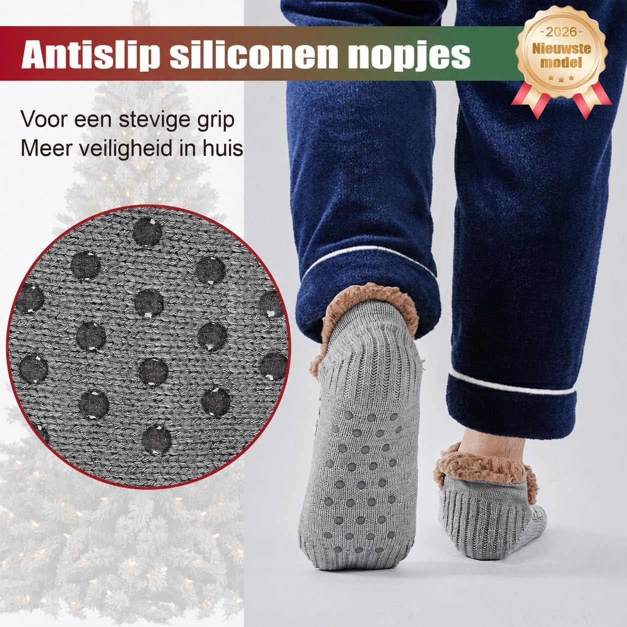 Thumbnail 3 de Niorasen knuffelsokken voor heren, maat 39-46, dik en antislip