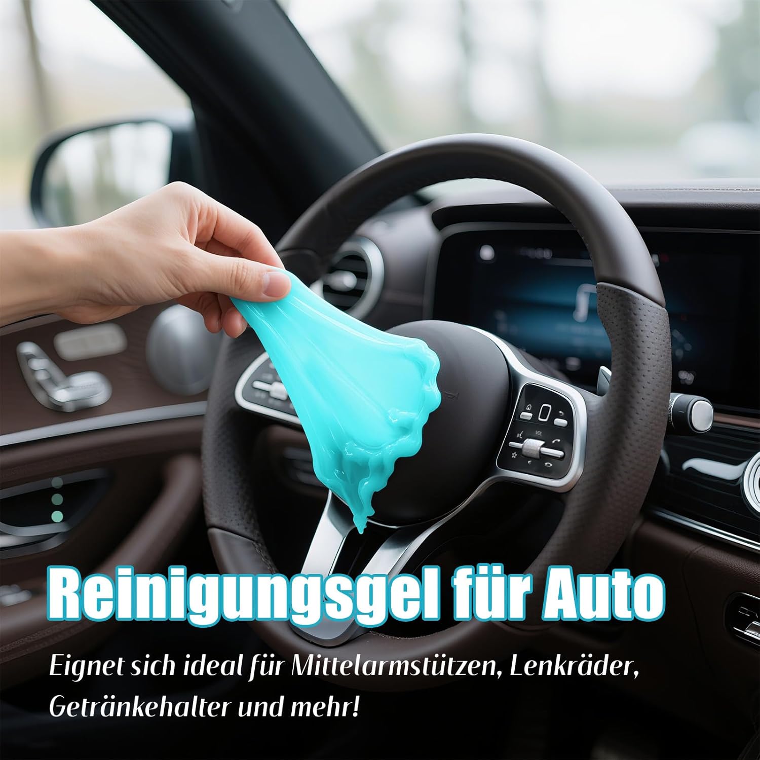 Detalle de ASFSKY Gel de nettoyage pour clavier de voiture – Gel universel pour ordinateur, imprimante et appareils photo (bleu ciel)