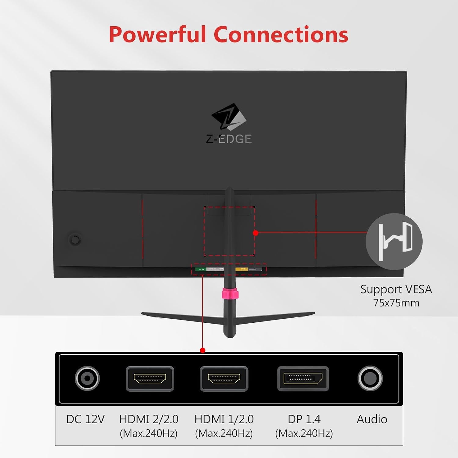Detalle de Z-Edge 24,5" Gaming Monitor: 240 Hz, 1 ms MPRT, VA-Panel