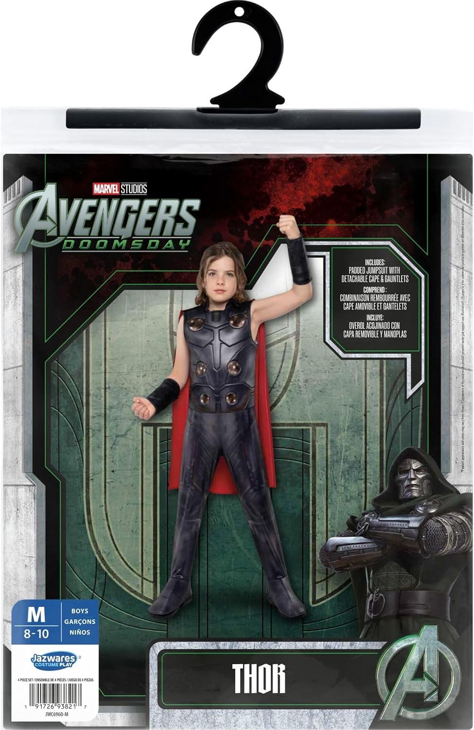 Detalle 2 de MARVEL Thor Youth Halloween Costume with Padded Jumpsuit and Detachable Cape