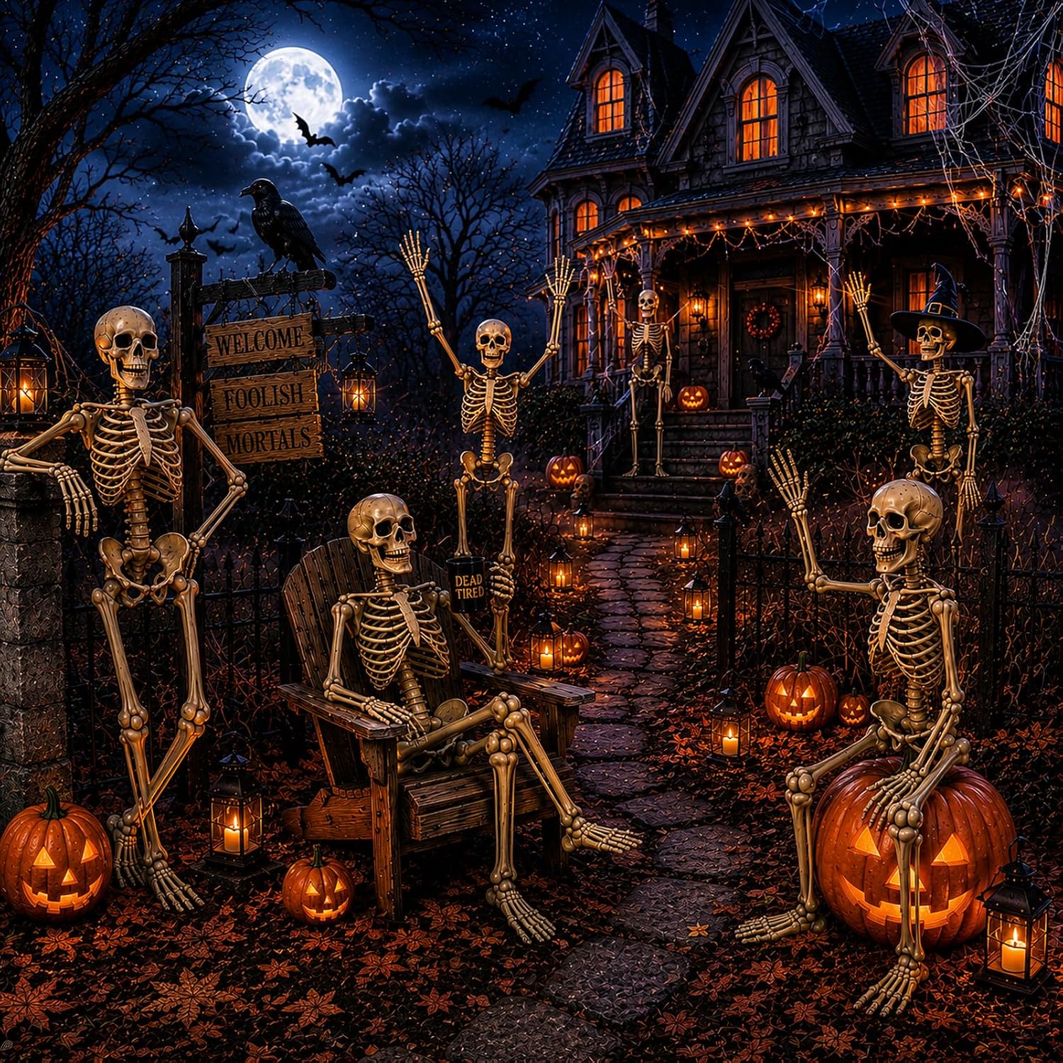 Detalle de GCNBCNB 165-26 5.4-Foot Poseable Halloween Skeleton with Movable Joints