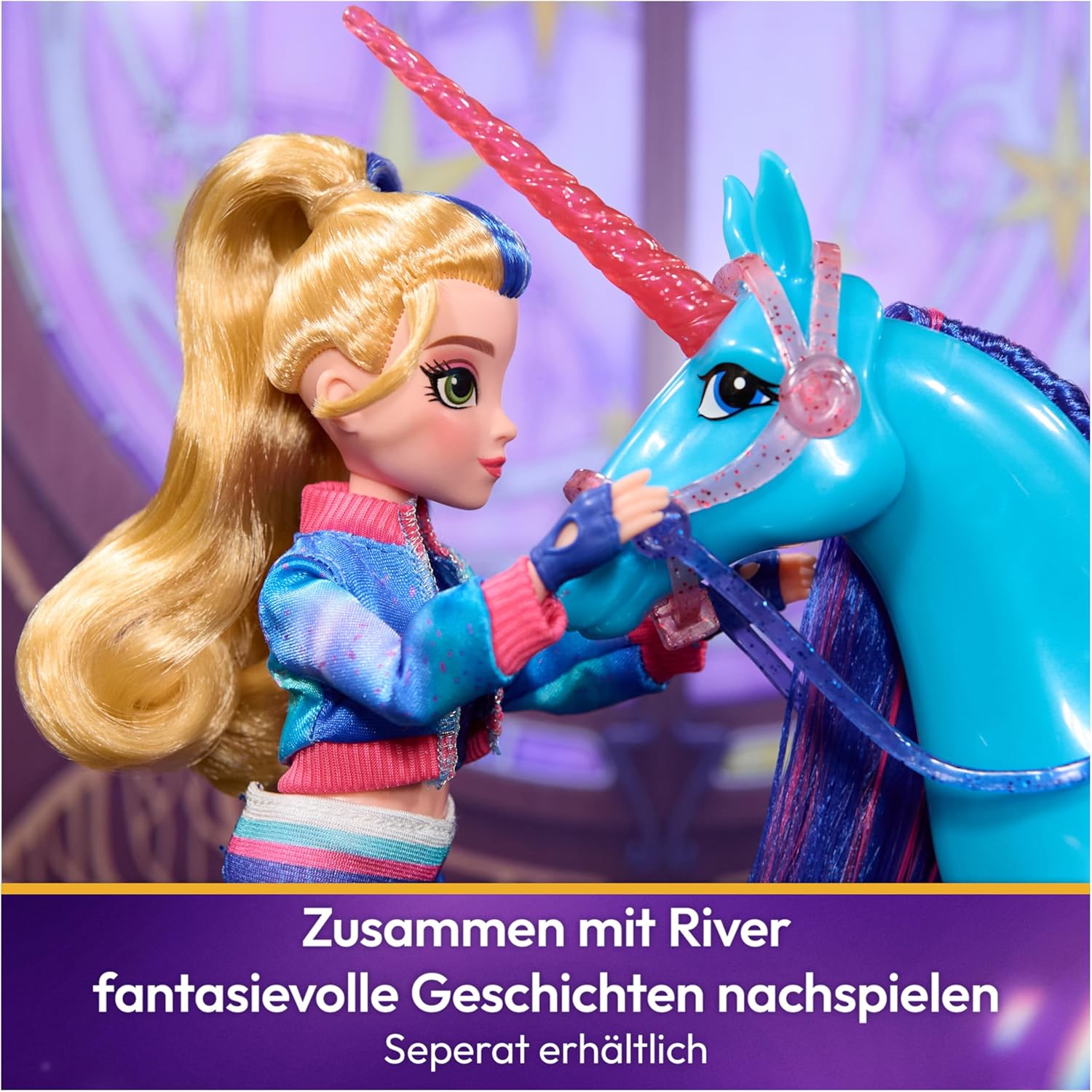 Detalle de Unicorn Academy Ankleidepuppe Isabel (Originalpuppe) – 24 cm mit echtem Haar, abnehmbare Kleidung & Accessoires