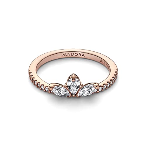 Detalle 2 de Pandora Timeless Bague Herbier scintillant en métal plaqué or rose 14 carats – taille 50