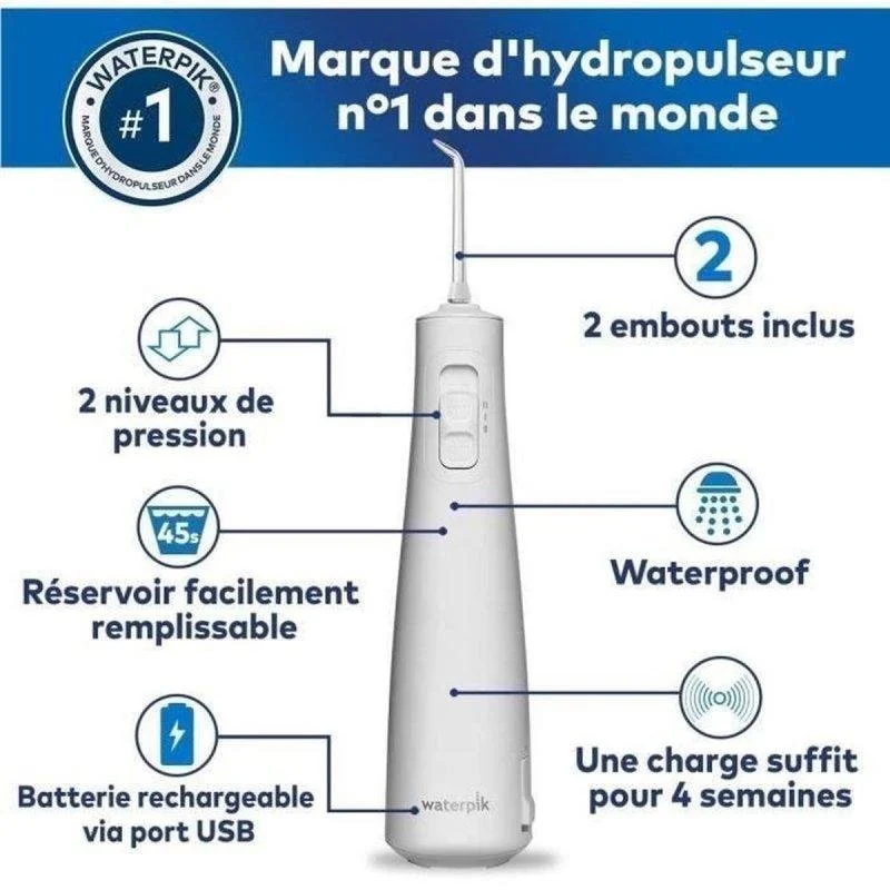 Thumbnail 3 de Waterpik Pulse 2 Niveles con PrecisionPulse y 2 Boquillas: irrigador inalámbrico para higiene bucal avanzada