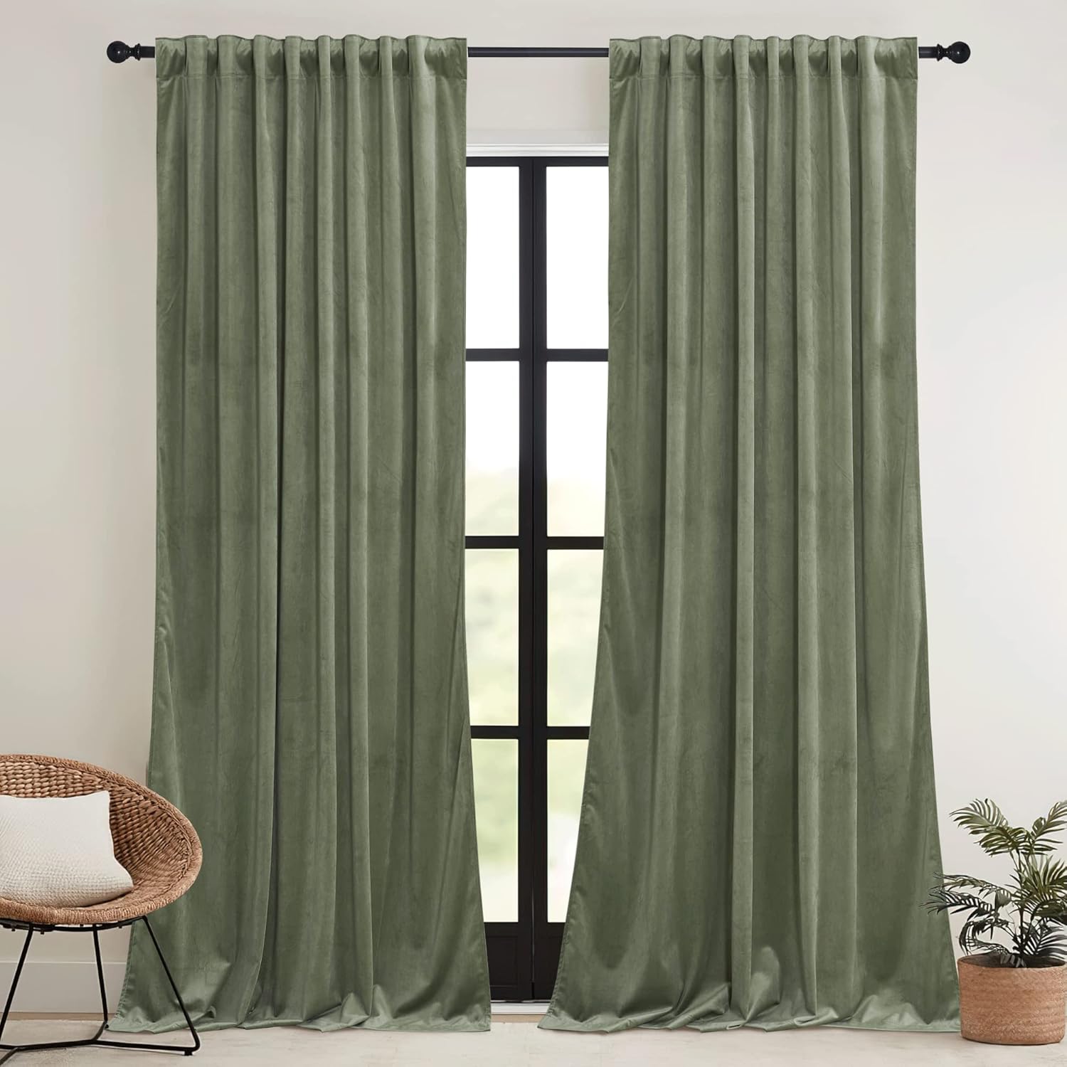 Thumbnail 1 de RYB HOME Sage Green Curtains 84 in 🪟