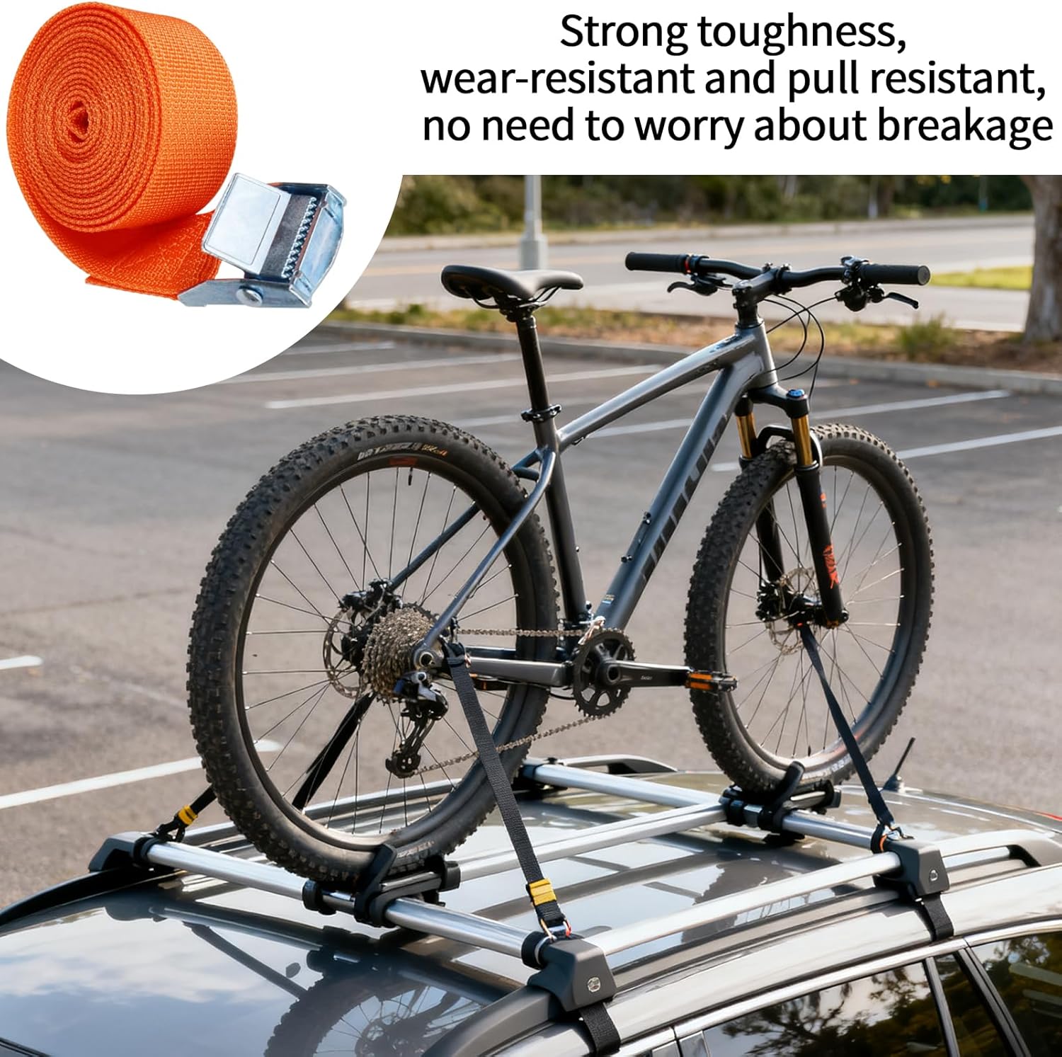 Detalle de Bailinks 4 Pack Ratchet Tie Down Straps 1.5m x 25mm – Heavy Duty, Orange