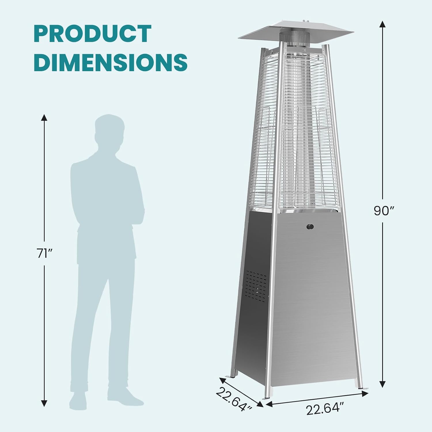 Detalle de OLIXIS propane patio heater, 42,000 BTU