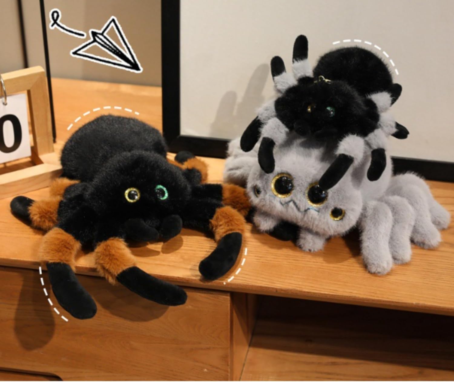Thumbnail 6 de TROYSINC Vieräugige Spinne Stofftier als Plüschtier & Wurfkissen (16 x 25 cm), Schwarz
