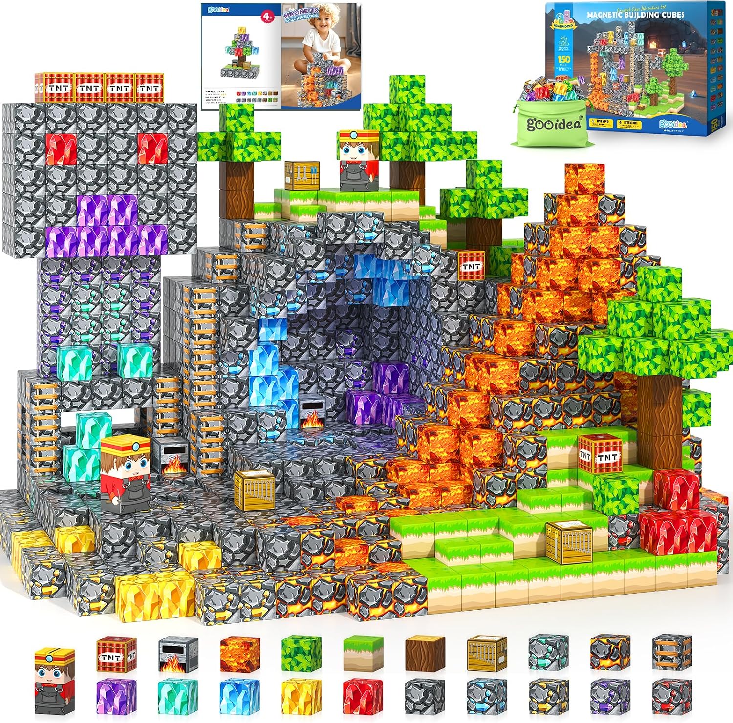 Detalle de Gooidea Magnetic Blocks 150-piece STEM Toy 🧩