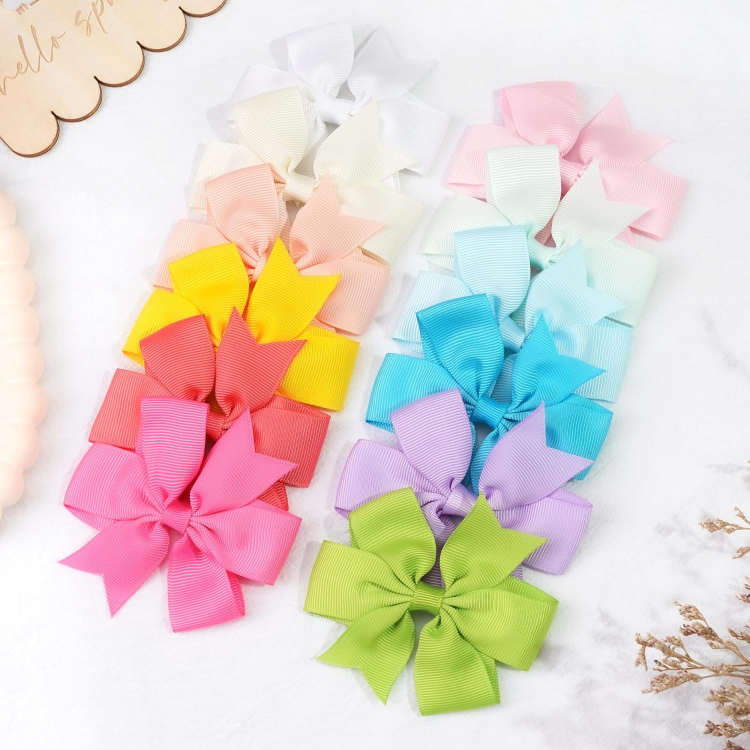 Detalle de CÉLLOT ty-054-40pairs Hair Bow Clips, 80-Piece Set in 40 Matching Colors