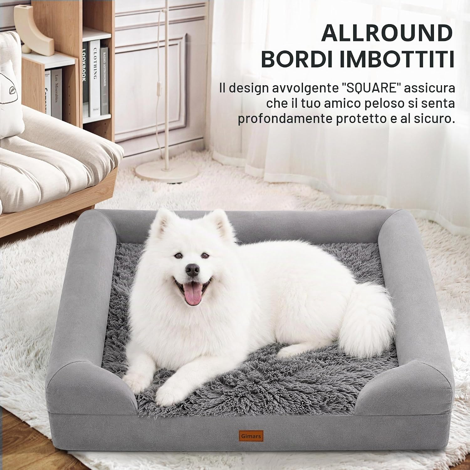 Detalle de Gimars Letto ortopedico per cani di taglia grande con memory foam a uovo 28D – lavabile e impermeabile