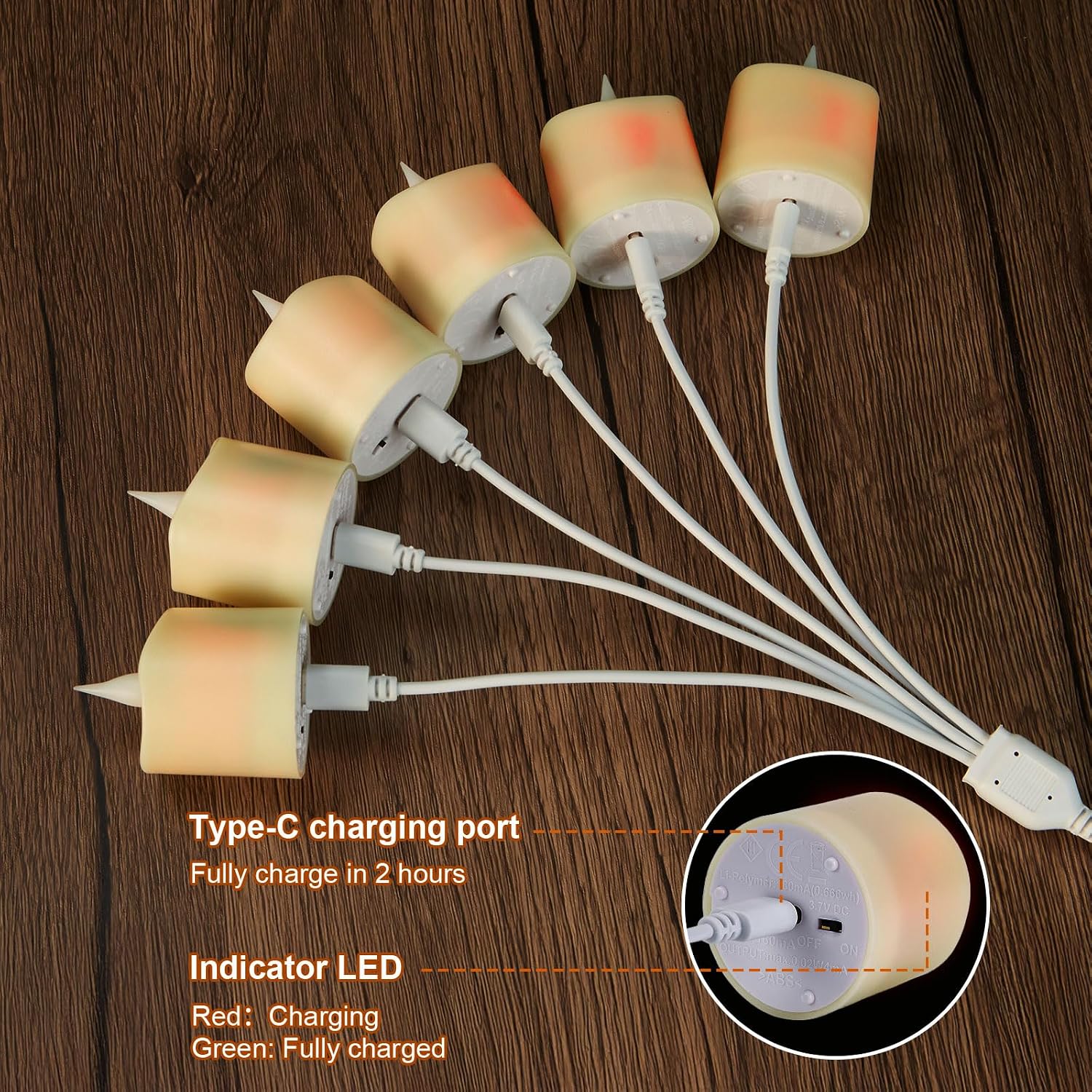 Detalle de IMAGE Rechargeable Votive Candles 12 pcs, Type-C ⛯