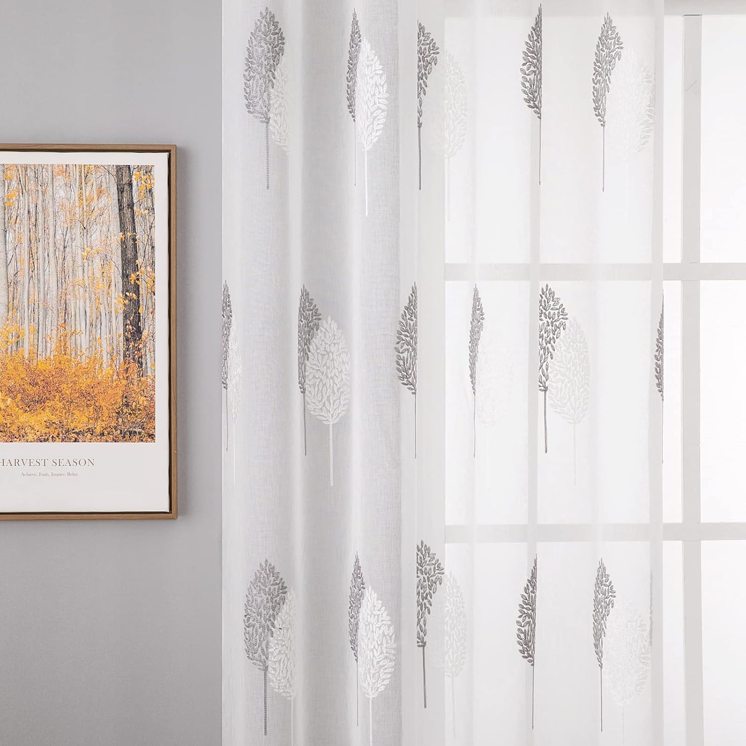 Thumbnail 7 de MIULEE Cortinas Modernas con Bordado de Hojas 🌿 2 Piezas