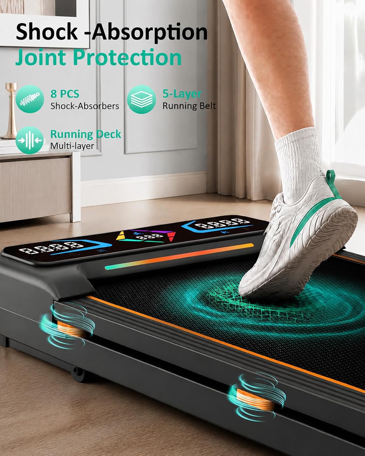 Detalle 2 de Wenoker Walking Pad Treadmill with 12% Auto Incline and 2.5 HP Motor