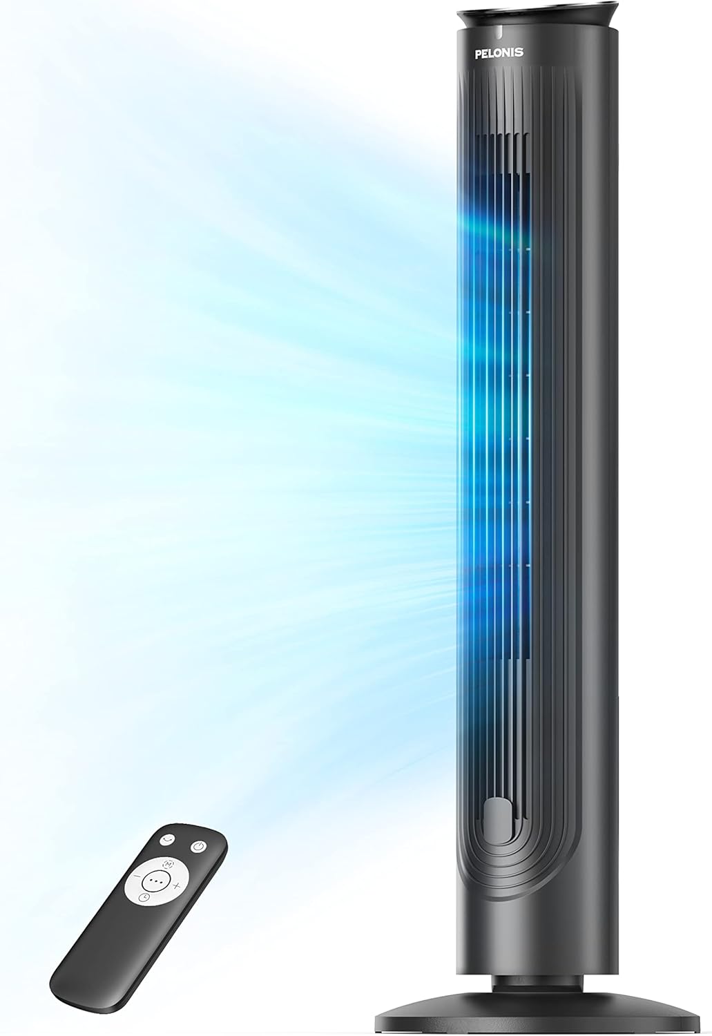 Detalle de Pelonis 42-Inch Tower Fan with Remote — Quiet, Energy-Saving Cooling for Home