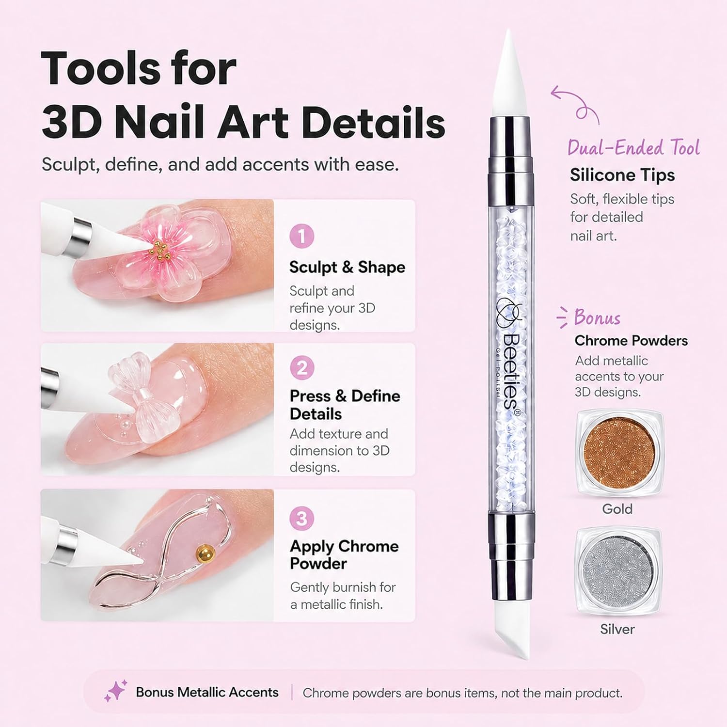 Thumbnail 4 de Beetles Crystal Orb 3D Gel Nail Art Kit 1 oz 💅