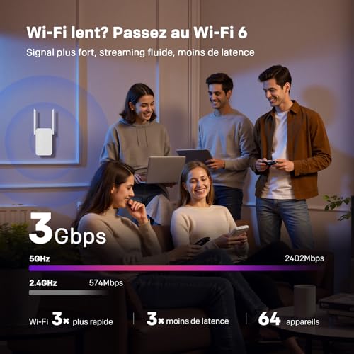 Detalle de STRONG AX3000, répéteur WiFi 6 double bande avec Ethernet Gigabit