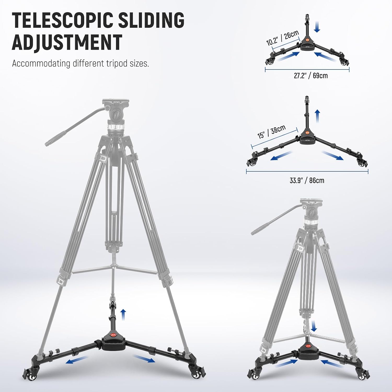 Thumbnail 6 de Neewer Heavy Duty Tripod Dolly with Adjustable Leg Mounts for DSLR Cameras and Camcorders