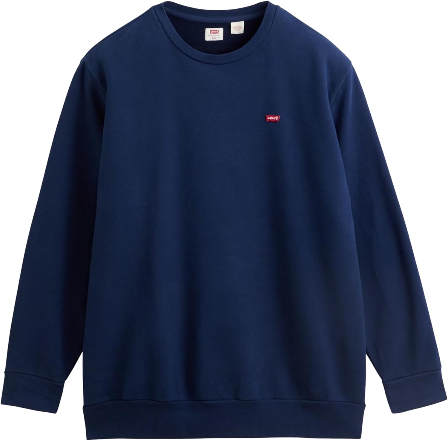 Detalle de Levi's Big & Tall Original Housemark Crew Felpa Uomo: comfort e stile per taglie forti