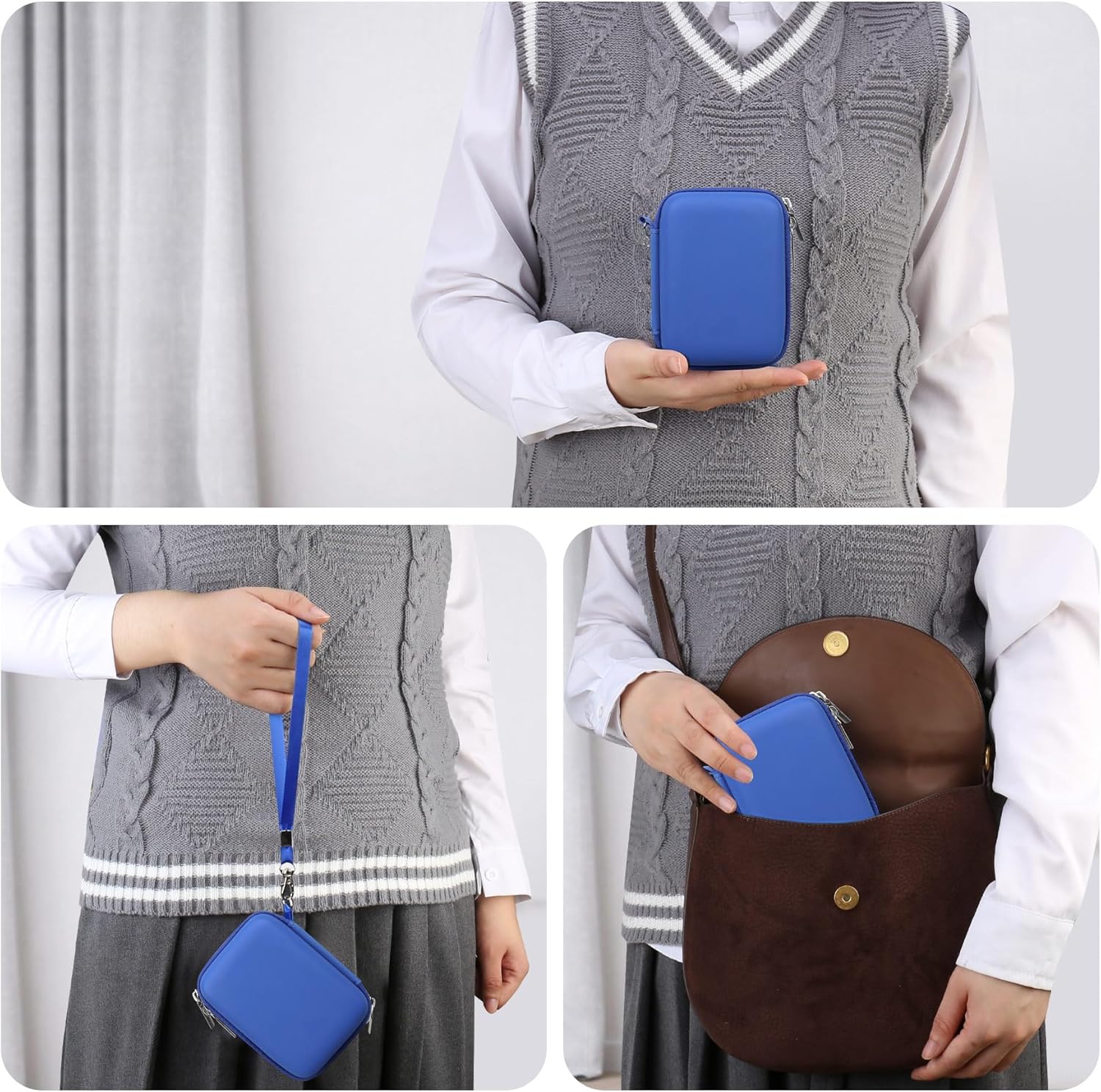 Detalle de RAIALL Carrying Case for Canon IXUS 185/285 and Sony Cybershot W830 – Blue