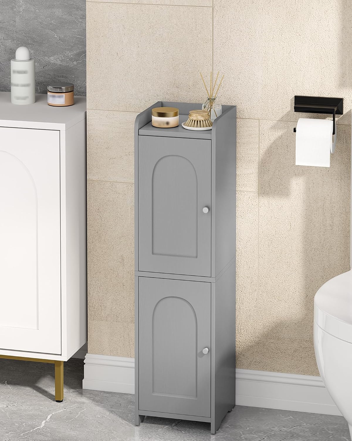 Detalle 2 de Hzuaneri Bathroom Corner Storage Cabinet with 2 Doors